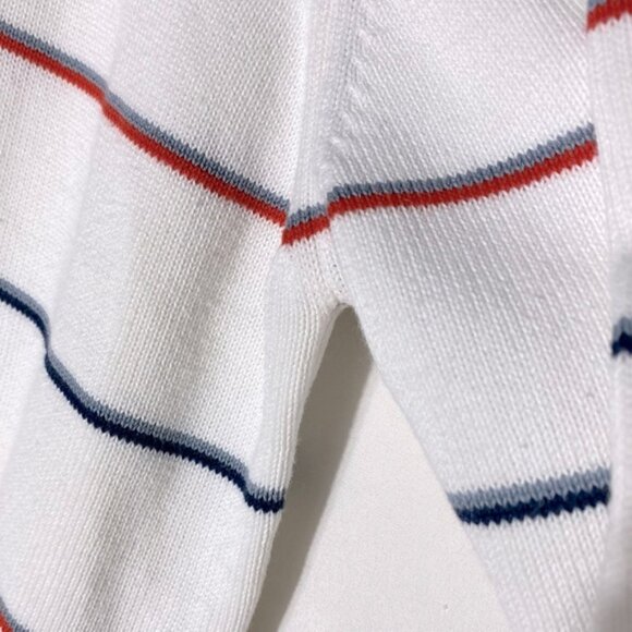Lacoste White with Red and Blue Stripes Crewneck Sweater M - Picture 7 of 16